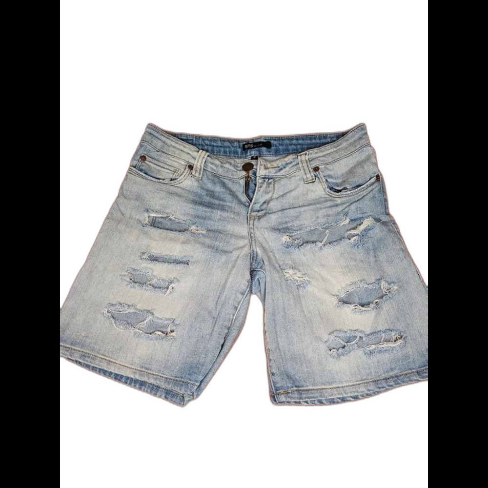 STS Blue Distressed Bermuda Denim Shorts Light Wash - Size 3